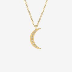 Diamond Crescent Moon Necklace in 14K Gold This Diamond Crescent Moon Necklace in 14K Gold is a stunning piece of jewelry that will add a touch of elegance to any outfit. With its delicate design and sparkling diamonds, this necklace is perfect for both casual and formal occasions. The crescent moon shape is a symbol of feminine power and creativity, making it a meaningful addition to any jewelry collection. You'll have: 14k solid gold handcrafted pieces 100% US sourced jewelry Size Material: 14 Crescent Diamond Necklace Gift, Crescent Diamond Necklace For Gift, Crescent Diamond Necklace With Single Cut Diamonds, Elegant Gold Crescent Diamond Necklace, Elegant Moon Shaped Diamond Jewelry, Elegant Moon-shaped Diamond Jewelry, Fine Jewelry Crescent Necklaces With Single Cut Diamonds, Elegant Diamond Necklace With Moon Phase Detail, Elegant Diamond Necklace With Moon Phase