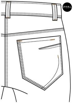 the front and back view of a men's jeans with one side pocket open