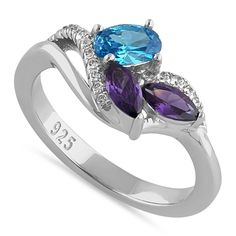 Top of Ring Height: 9.8mm

Top of Ring Width: 12.7mm

Band Width: 2.0mm

Shank Width: 2.6mm


Stone Material: Blue Topaz, Amethyst, Clear Cubic Zirconia

Stone Shape: Oval, Marquise, Round

Total Number of CZ Stones: 21

Stone Setting: Prong, Bar Channel


Metal: 925 Sterling Silver

Plating: Rhodium Plated

Finish: High Polish Stone Material, Stone Setting, Cz Ring, Silver Blue, Cz Stone, Stone Settings, Sterling Ring, Rhodium Plated, Blue Topaz