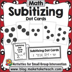 the subitizing dot cards for addition to 10