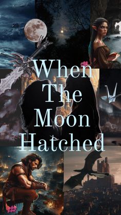 the cover for when the moon hatched, with an image of a man holding a woman