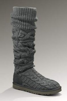 Women’s UGG Over-the-Knee Twisted Cable Boots By Overland Sheepskin Co, http://www.overland.com/Products/Footwear-4000/BootsShoesSandals-4001/UGGAustraliaFootwear-592/WomensUGGOvertheKneeTwistedCableBoots/PID-58912.aspx Uggs Tall Slouchy Winter Boots, Ugg Boots Women Tall, Womens Tall Ugg Boots, Ugh Knee Warm Woman Boots New Slouchy, Over The Knee Boot Leggings, Warm Knee High Boots, Long Sweater Boots, Knitted Over The Knee Boots, Over The Knee Ugg Boots