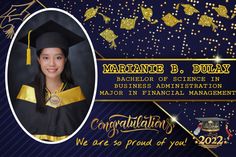 an image of a woman in graduation cap and gown with gold confetti on it