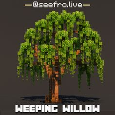 an image of a tree that is made out of pixellated blocks with the words keepin'willow on it