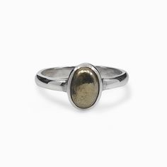 Oval Cabochon Pyrite ring Gold Polished Sterling Silver Crystal Ring, Gold Crystal Ring With Polished Finish In Sterling Silver, Gold Oval Crystal Ring Stackable, Gold Oval Crystal Ring, Stackable, Gold Ring With Large Stone, Gold Oval Stackable Crystal Ring, Spiritual Gold Crystal Ring In Sterling Silver, Gold Brass Crystal Ring With Gemstone, Gold Oval Nickel-free Ring