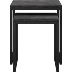 two tables with one end table on each side and the other in black wood, against a white background