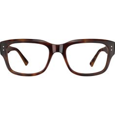 Classic thick-rimmed specs get a splash of color in these timeless rectangle glasses. Made from glossy TR90 plastic the eyeglasses features metail dot details at the corners and wide temple arms. This look is a great choice for both glasses and sunglasses. | Zenni Rectangle Prescription Eyeglasses Tortoiseshell Plastic Rectangle Glasses, Rectangle Eyeglasses, Rim Design, Zenni Optical, Keke Palmer, Round Face Shape, Prescription Eyeglasses, Buckets, Round Face