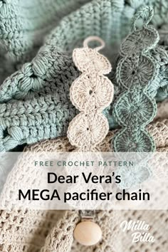 crocheted sweaters and buttons with text overlay that reads vera - musen's mega vitte - suitekeade