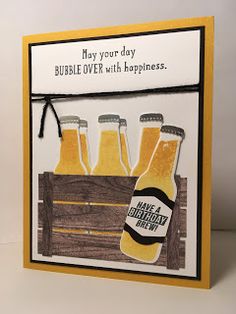 a card with some beer bottles on it and the words have been added to it