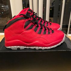 About This Product The Air Jordan 10 Retro 'Bulls Over Broadway' Helped Celebrate 30 Years Of Jordan Brand. The Shoe Gives The Nod To Michael Jordan Scoring 55 Points Against The New York Knicks At Madison Square Garden After His 1995 Return To The Nba. The Gym Red And Black Upper Combine For A Familiar 'Bred' Look, While The Speckled Wolf Grey Sole Unit Includes Bars Underfoot Commemorating Michael Jordan's Earlier Career Achievements. The Inside Of The Tongue Sports Special Air Jordan Logo. Custom Training Sneakers With White Sole And Round Toe, Training Custom Sneakers With White Sole And Round Toe, Training Sneakers With White Sole And Round Toe, Custom Synthetic Sneakers For Training With Round Toe, Synthetic Round Toe Basketball Shoes For Training, Sporty Leather Running Shoes With Red Sole, Nike Jordan Shoes With Boost Midsole And Round Toe, Nike Jordan Shoes With Boost Midsole, Sporty Sneakers With Red Sole And Round Toe