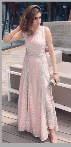 Sequined slit suit in blush pink Partywear Western Outfits, Pastel Salwar Suit Party Wear, Pant Style Suits Indian Party Wear, Pastel Suits Indian, Pastel Salwar Suit, Pink Suits Women Indian, Pastel Indian Outfits, Partywear Dresses Indian, Pink Indian Outfit