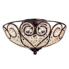 an ornate glass bowl light fixture