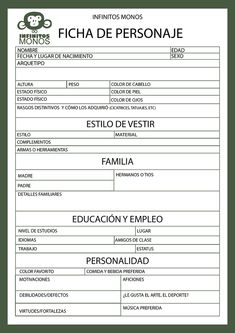 a document with the names of people in spanish