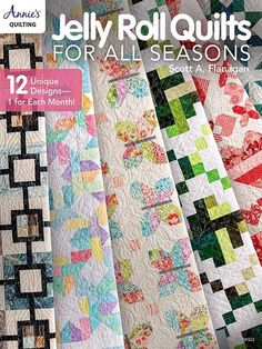 jelly rolls quilts for all seasons book cover with four different designs on each side