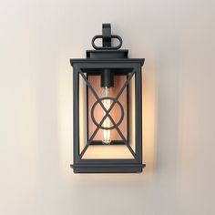 an outdoor wall light with a bulb on it