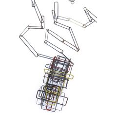 Stunning Geometrical Long Sautoir Necklace Designed By Martacarmela Sotelo. This Is A Piece From The Squared Series, Was Part Of The Exhibition At The Venice 2017 Biennale. Is An Exceptional Sculptural Piece Of Modern Jewelry With A Tri Dimensional Deconstruction Of The Square Figure. An Unique Piece, Totally Hand Crafted With Different Sizes Of Wires Of Copper, Brass And Oxidized Iron. Some Parts Are Embellished With Red Enamel Applications. Martacarmela Sotelo Is An Artist And Designer From Mexico. Ever Since 2000 She Started To Develop Her Artwork And In 2009 She Began Working And Developing Her "Wearable Art" Project. Made Out From Different Materials And Forms Used In Non- Artist Logo, The Exhibition, Silver Pieces, Art Project, Modern Jewelry, Necklace Designs, Wearable Art, Womens Jewelry Necklace, Venice