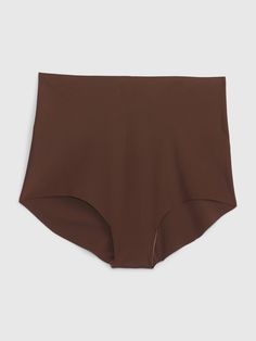 Soft microfiber high rise underwear.  Seamless with no stitching or elastic at waist and leg opening.  High rise.  High-cut leg.  Full back coverage.  For more fit and sizing info, check out our Size Guide. Under Wear, High Cut, Second Skin, Size Guide, Dark Brown, Gap, High Waist, High Rise, Stitching