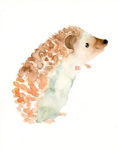 a watercolor painting of a mouse with lots of little mice on it's back