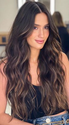 Chocolate Long Hair, Brown Hair Colour Ideas, Brown Hair Colour, Hair Colour Ideas, Dark Brunette Hair