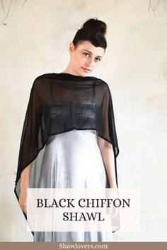 Black Chiffon Shawl Black Chiffon