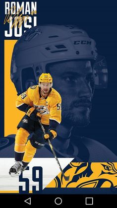 an image of a man playing hockey on the ice with words above him that read roman josi