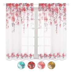 PRICES MAY VARY. 𝐅𝐋𝐎𝐑𝐀𝐋 𝐂𝐔𝐑𝐓𝐀𝐈𝐍𝐒 𝐃𝐄𝐂𝐎𝐑𝐀𝐓𝐈𝐎𝐍𝐒: Floral sheer curtains feature delicate floral patterns that add a touch of elegance and a romantic atmosphere to any space, prfect for various interior design styles. If you want to change of room style or your mood, these floral curtains will be a good choice. 𝐒𝐈𝐙𝐄 & 𝐂𝐎𝐋𝐎𝐑 𝐎𝐏𝐓𝐈𝐎𝐍𝐒: The package include 2 pannels flower curtains. Our sheer curtains floral design have 4 colors (pink, red, teal, yellow) and 2 sizes (84"L x 52"W, 63"L x 52"W). Different lengths can be used in various spaces such as bedrooms, living rooms, dining rooms, offices and outdoors. Multiple choices meets your different needs. 𝐏𝐑𝐎𝐓𝐄𝐂𝐓 𝐏𝐑𝐈𝐕𝐀𝐂𝐘: Traditional solid color sheer being too opaque for maintaining privacy, while Flower Curtains, Pink Sheer Curtains, Curtains Floral, Curtains Linen, Sheer Window Curtains, Flower Bedroom, Flower Curtain, Privacy Curtains, Flower Window