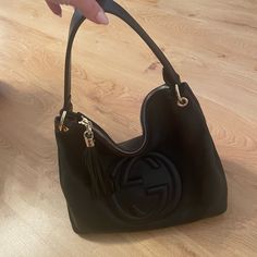 Brand New / Used Once / No Damages / No Wear And Tear / Authentic Leather Gucci Bag / Black / Gucci Black Leather Shoulder Bag, Black Gucci Leather Shoulder Bag, Black Leather Gucci Shoulder Bag, Black Gucci Shoulder Bag With Branded Hardware, Black Gucci Shoulder Bag For Shopping, Gucci Bag Black, Gucci Black, Gucci Bags, Gucci Bag