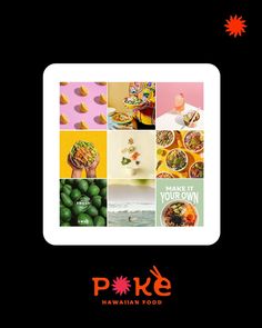 an advertisement for the hawaiian food brand poke