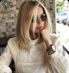 Balayage Blonde, Penteado Cabelo Curto, Blonde Bobs, Medium Hair Cuts, Grunge Hair, Shoulder Length Hair, Blonde Balayage, Medium Length Hair Cuts