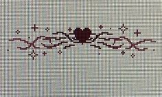 a cross stitch pattern with hearts on it