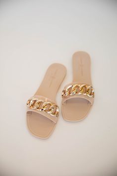 These Chic Appeal Sandals are the perfect summer staple. Crafted with a jelly material for a comfortable fit and a stylish chain detail, these sandals will have you looking chic while keeping your feet cool and comfortable all hot season long. Return Policy We hope that you love everything you received from XO Clothing Co. If not? No problem! Online purchases are eligible for STORE CREDIT ONLY if returned within 7 business days of receiving your package. Tracking provided by XO Clothing Co. soft Basic Sandals, Hot Season, Vintage Levi Shorts, Houndstooth Pants, Capri Shorts, Nude Sandals, Deodorant Stains, Occasion Shoes, Jelly Sandals