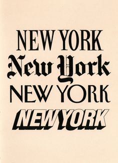 the words new york and new york are in black ink on a white paper background