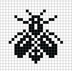 a black and white cross - stitch pattern with squares in the shape of an umbrella