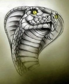 a drawing of a snake with yellow eyes