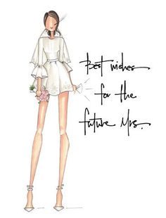 a drawing of a woman in white dress with text that reads, best wishes for the future