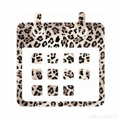 an animal print calendar with the number six on it's side and numbers in the middle