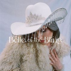 Hat color: white (if you want another color/material please send me a message) Hat material: canvas  MANDATORY: Please indicate your hat size (M or L) and when you need it by in the personalization section.  Follow us on Instagram @belleoftheblingco for more inspo and to see different hat/rhinestone combinations! **LA/OC pick up option available THANK YOU FOR SUPPORTING MY SMALL BUSINESS!! :) Elegant White Hat With Rhinestones, White Hats For Western-themed Events, Elegant Rhinestone Hats For Festival, Western Wide Brim Wedding Hat, Elegant Rhinestone Festival Hats, Elegant Rhinestone Hats For Country Events, Western Style Fitted Wedding Hat, Western Wedding Hat With Rhinestones, Bachelorette Party Western