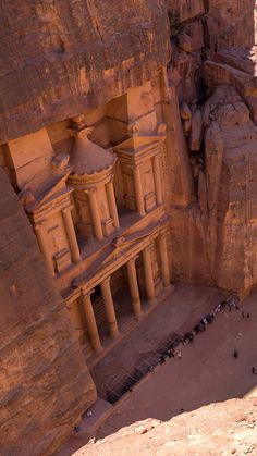 an aerial view of the ancient city of person in jordan