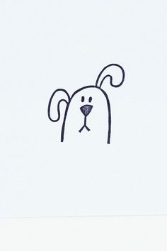 a drawing of a dog's face on a white background