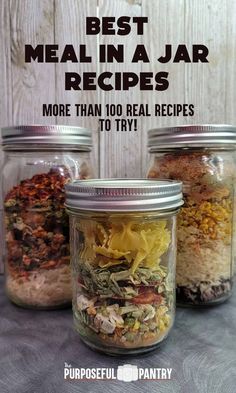 meals in a jar Meals In A Jar Recipes, Jar Food Gifts, Mason Jar Soup, Dry Soup Mix