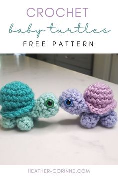 The Crochet Baby Turtle is a free pattern here on my blog. This is a beginner friendly, quick amigurumi animal. Below you'll find the free pattern and video tutorial. Crochet Turtle Pattern Free, Crochet Turtle Pattern, Octopus Crochet Pattern, Crochet Keychain Pattern, Crochet Turtle, Turtle Pattern, Crochet Amigurumi Free Patterns