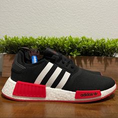 Up For Sale Are These Adidas Nmd_r1 Boost Running Shoes. Black/White/Vivid Red Gw1620 Men’s Size 12. Condition Is New With Box Black Running Shoes With Red Sole For Light Sports, Casual Red Adidas Running Shoes With Logo, Dynamic Red Adidas Sneakers, Casual Red Adidas Running Shoes, Adidas Red Running Shoes For Light Sports, Red Adidas Running Shoes For Light Sports, Adidas Black Sneakers With Red Sole, Running Shoes Black, Adidas Nmd R1