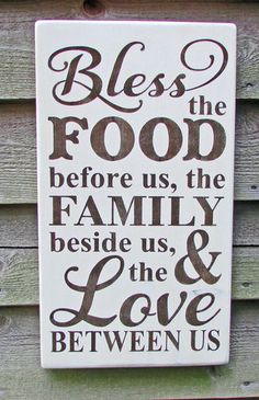 a black and white poster with the words,'be the food before us, the family