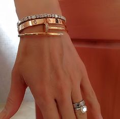 Jewelry Cartier, Jewelry Luxury, Stacked Jewelry, Cartier Love Bracelet, Jewelry Inspo, Love Bracelets, Cosmopolitan