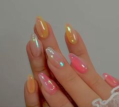 Colorful Nails, Her Nails, Yellow Nails, Dream Nails, Fire Nails, Funky Nails, Pretty Acrylic Nails, Chic Nails, Dope Nails