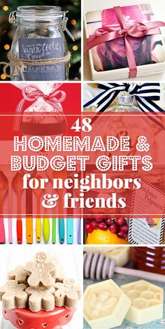 four homemade gifts for neighbor's and friends