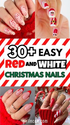 You'll find 30+ cute red and white Christmas acrylic nails here. Check out these X-mas ornament ideas and design stickers, such as candy cane, snowflakes, Xmas trees, snowflakes, Santas, reindeer and grinch. These classy nail art designs for 2023 include long, short, almond shape, coffin shape, stiletto and square nails. Nail gel and polish includes red and green, pink, blue, gold and silver colors. Check out simple and easy tips for french (manicure) tip, matte, ombre and dip painting. Christmas Nails 2023 French Tips, Red Christmas Nail Designs 2023, Christmas Manicure Ideas Simple, Square Nails Christmas Art Designs, Simple Red Christmas Nail Designs, Christmas Gel Nails Short Square, Simple Christmas Nails 2023, Christmas Nails 2023 Almond, Christmas Dip Nail Ideas Red