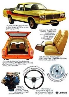 an old car advertisement showing the interior and driver's seats