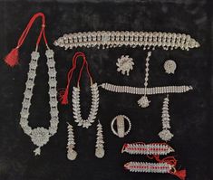 Complete set of Odissi dance jewellery Odissi jewellery set Consist of  1. Headset 2. Short chain 3. Long chain 4. Bangles 5. Vanki 6. Stud, Jummiki and Matal 7. Chutti 8. Belt 9. Rockodi