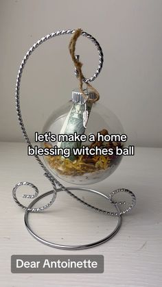 Let's make a home blessings witches ball. Glass is the better option if you never plan on taking it apart - or are giving it as a gift. If you want to reuse your vessel I recommend plastic because it's easier to work with & won't break / shatter when emptying. Diy Glass Ornaments, Christmas Ornament Balls, Clear Ornament Balls, Witches Ball, Witch Balls, Witch Board, Vintage Witch Art, Halloween Potion Bottles